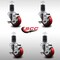 Service Caster 3.5'' SS Red Poly Swivel 1-5/8'' Expanding Stem Caster Set with Brake, 4PK SCC-SSEX20S3514-PPUB-RED-TLB-158-4 - alternate 2